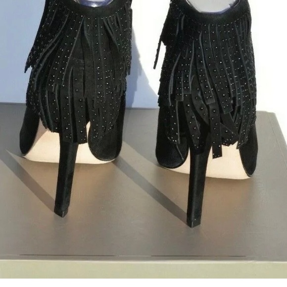 NIB Bcbg Kidsuede Fringe Ankle Bootie 10M Orig$350 - Picture 5 of 12